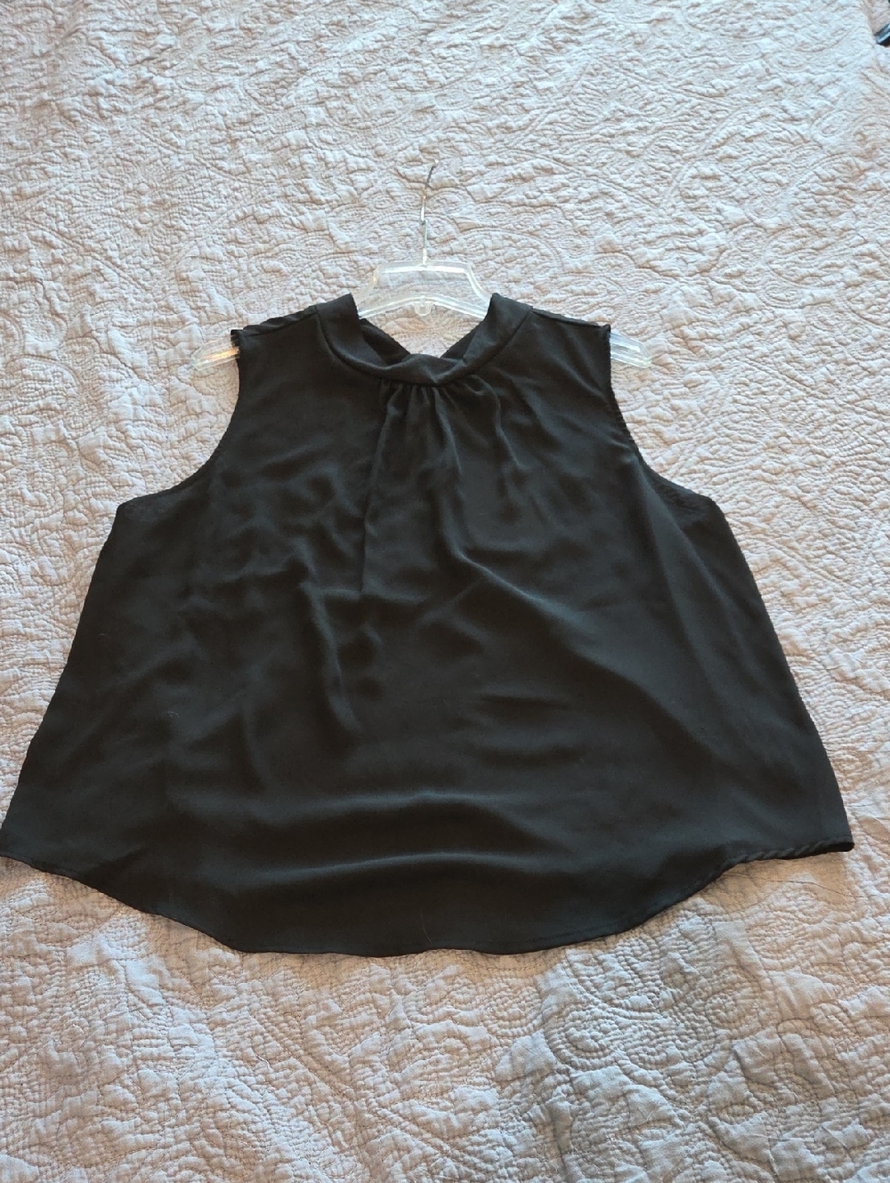 Who What Wear Black Sleeveless Pleat-Neck Camisole Size XXL, New With Tag!